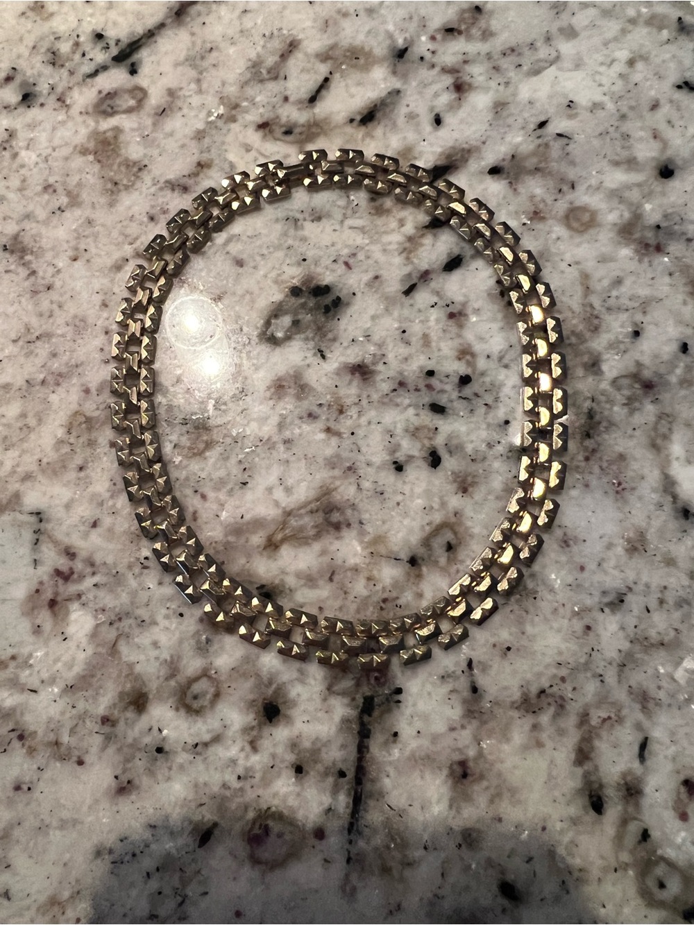 Gold Pyramid-Link Women’s Necklace-Vintage Most Likely
